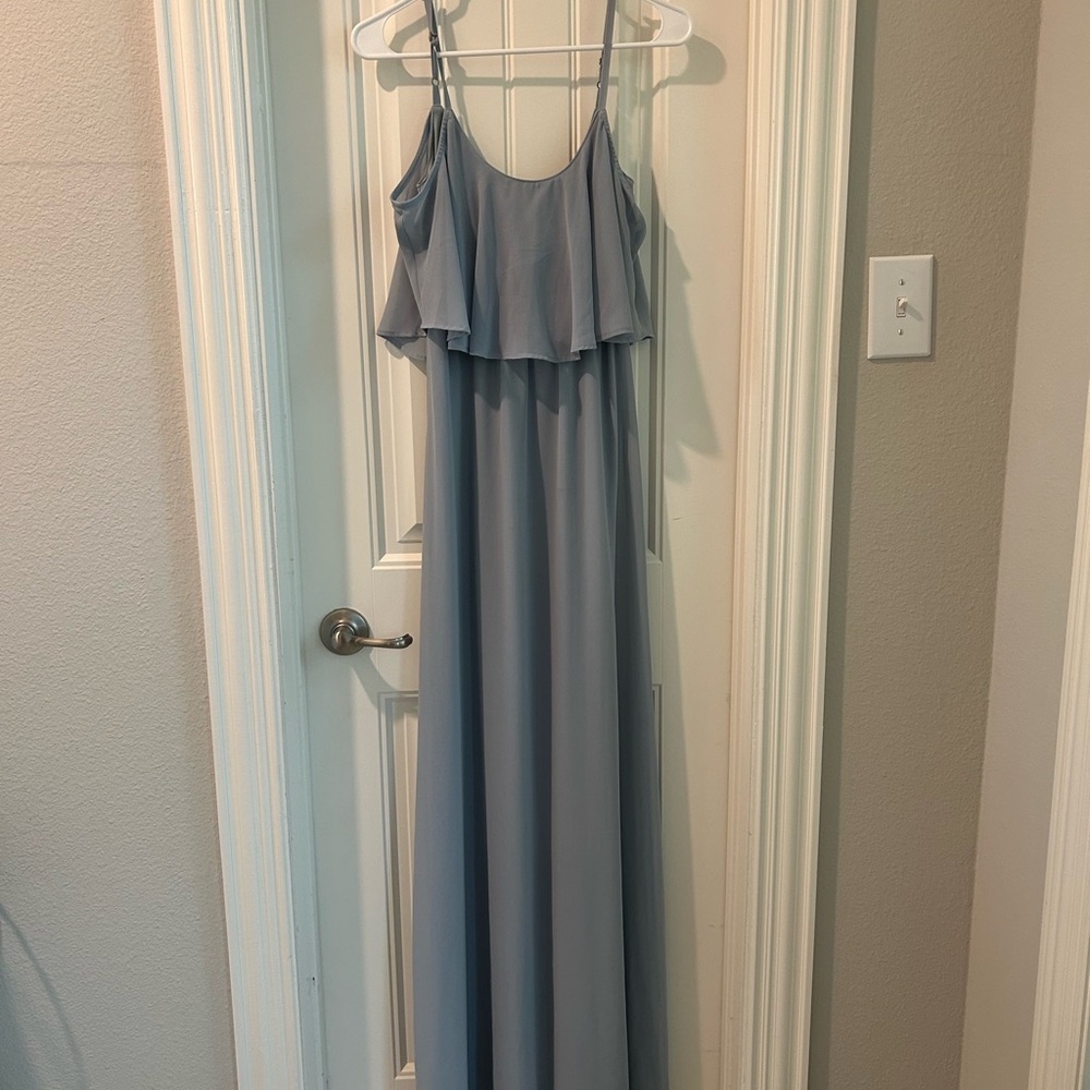 Show Me Your MuMu Light Blue Ruffle Maxi Dress